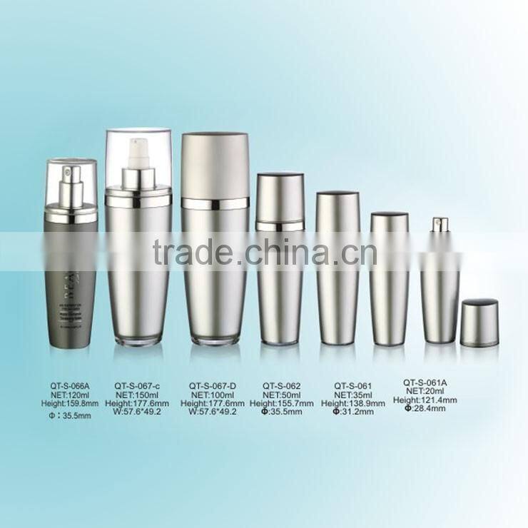 Cosmetic Packaging Acrylic Oval Series Airless Pump Bottle Red Color 20ml 35ml 50ml 80ml 120ml