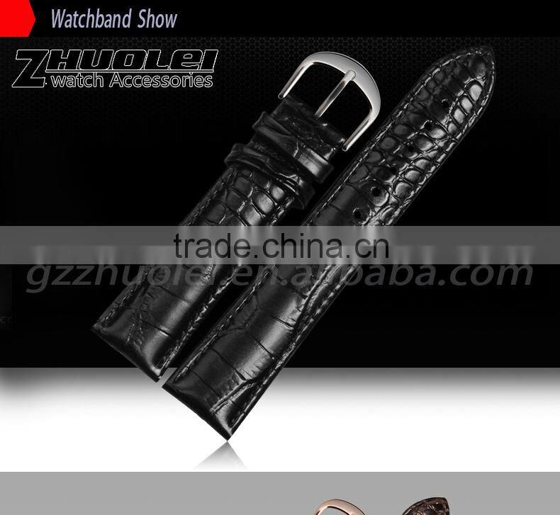 20mm high quality genuine leather Watch strap with stainless steel buckle Wholesale 3PCS