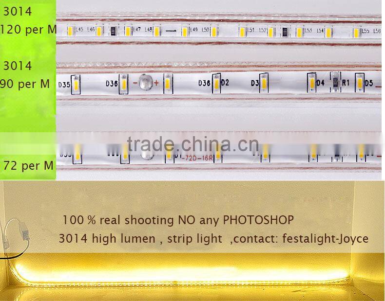 3014 220V high lumen super brightness decoration led strip light