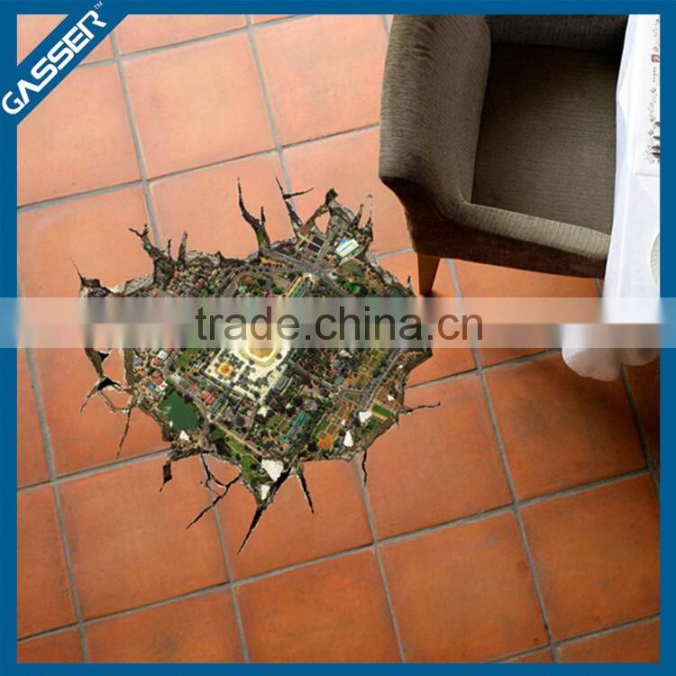 2016 new product decoration printing 3d floor stickers
