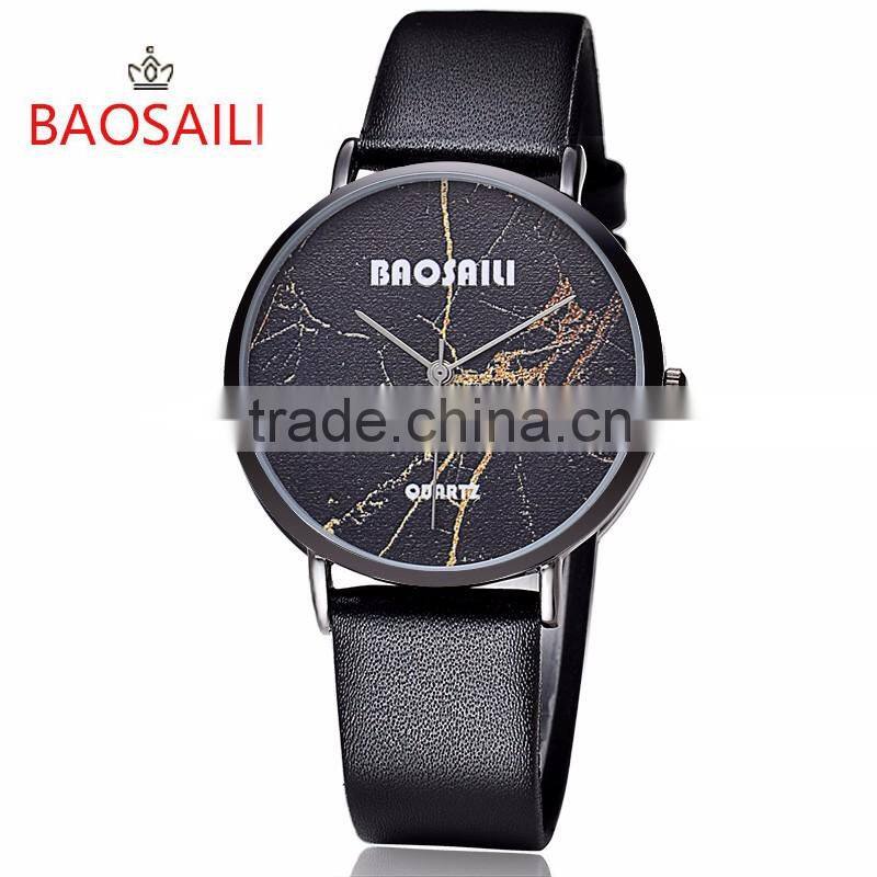 Marble Texture Dial Watch Custom Personalized Soft Leather Female Casual Modern Lady Watch
