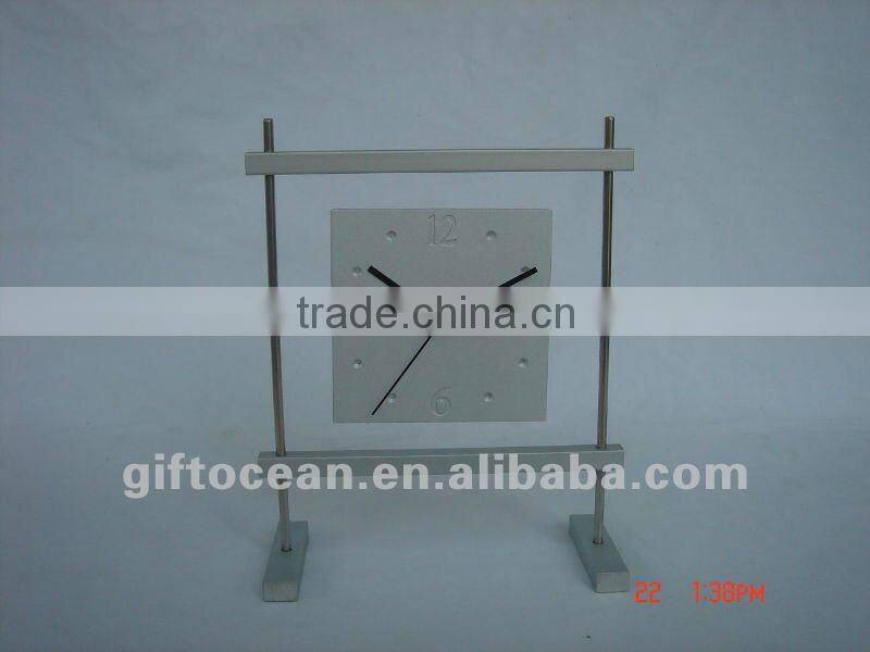 aluminum art metal desk clock,metal crafts table clock