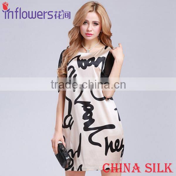 Beautiful Red Summer Floral Print Long Dress 100 Silk beach dress wholesale