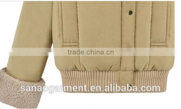 European style 2015 newest winter women's Lapel lambs wool cotton jacket