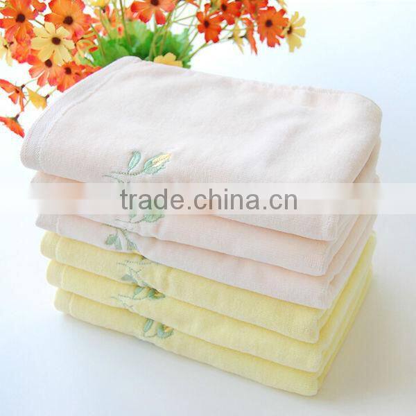 100% cotton solid color velour rose embroidery face towel