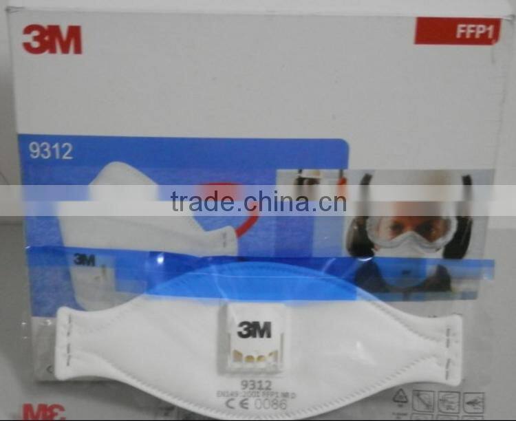 EN149:2001 FFP1 3M 9312 face mask with valve, 3M 9312 FFP1 nebulizer mask