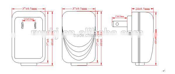 UK,us eu saa plug mobile phone charger with DC 1.5M cable