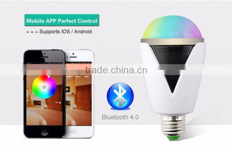 20m wireless range bluetooth led music light bulb