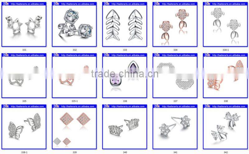 China Jewelry 925 Sterling Silver Freshwater Rice Shape Wedding Earrings Pearl