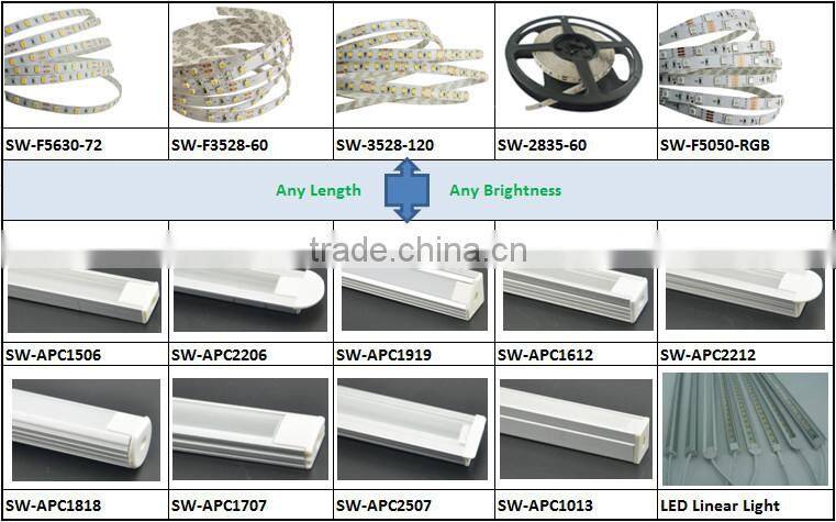 ultra thin surface mount aluminum led profiles for led housing with diffuser