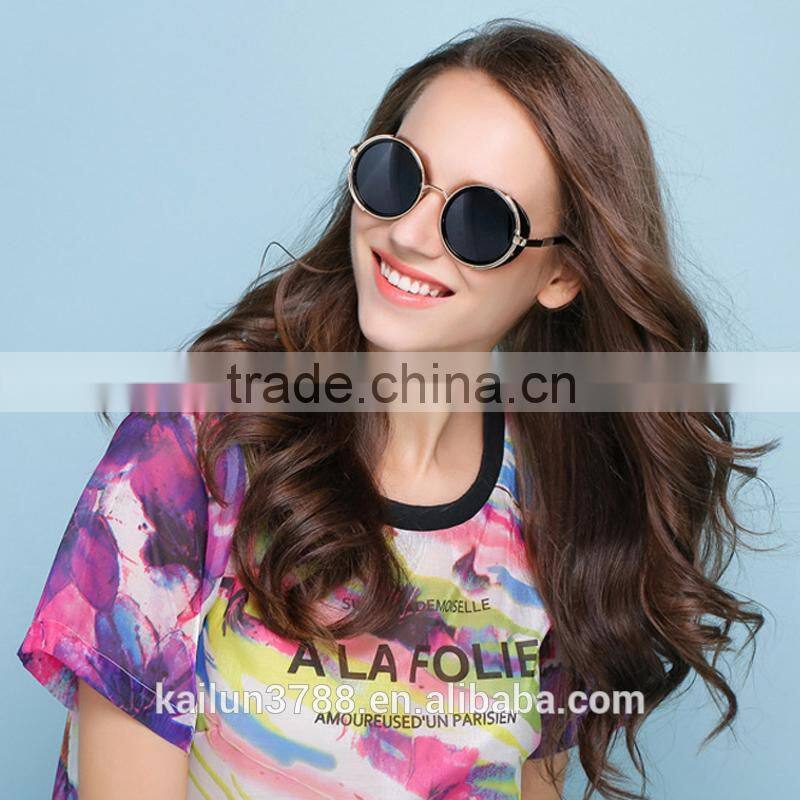 oversize round metal fashion sunglasses 666666