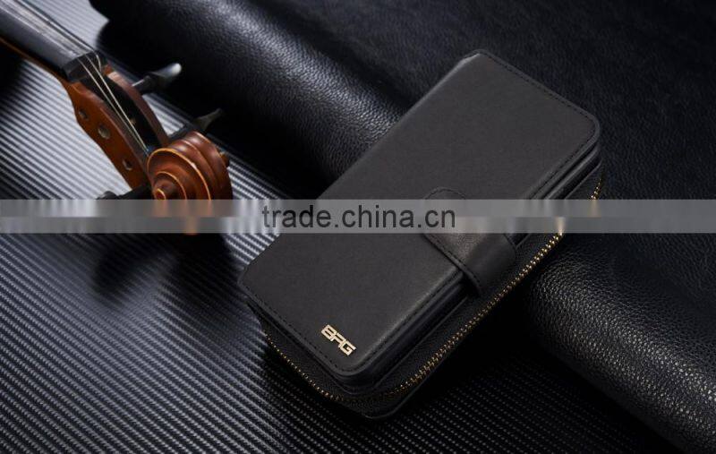 China Manufacturer Wholesale Woven Pattern Pouch Detachable Multifunction Wallet Leather Case for Iphone