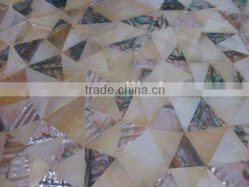 Irregular triangle mother of pearl seashell mosaic wall tile