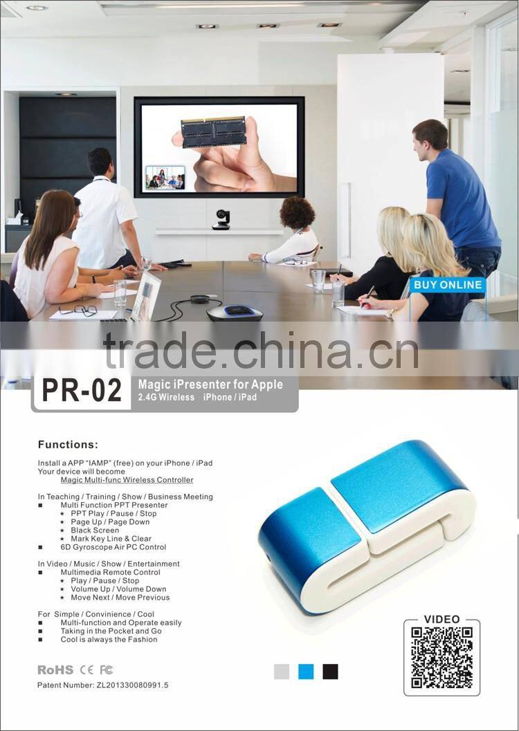 2.4GHz wireless presenter mouse remote control for iPhone 4 , iphone 6 ,iphone 6s plus Presentation
