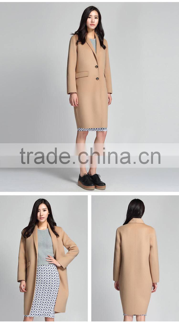 Women's Single-Breasted Wool Cashmere Spring Winter Coat OEM ODM Type Clothes Factory Manufacturer Guangzhou