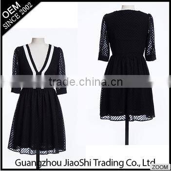 New fashion style O-neck sexy tight blue color bodycon midi pattern lady dress for party