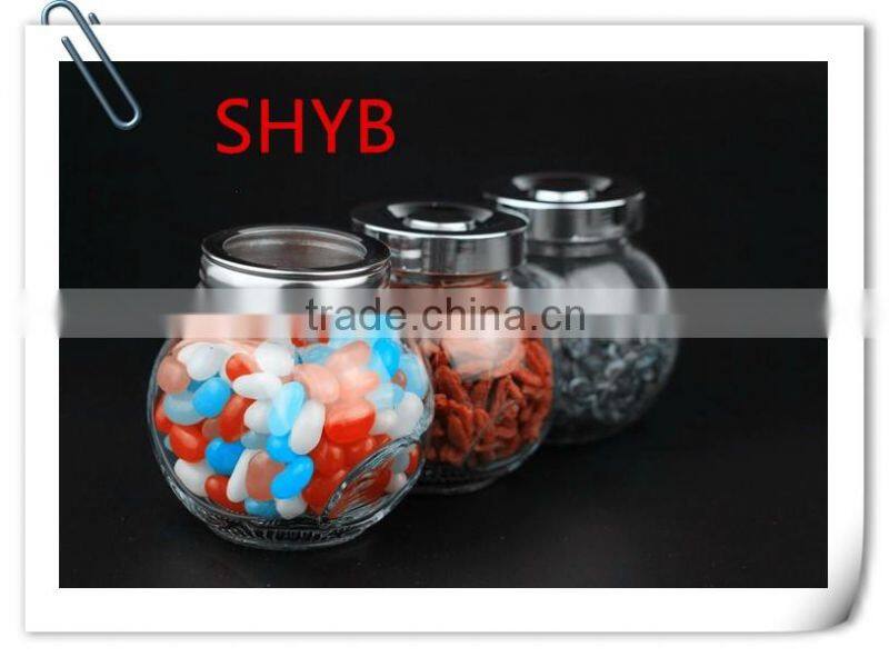 Clear food glass candy jar