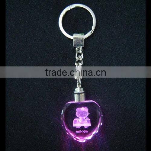 Engraved Transparent Custom Logo 3D Crystal Ball Keychain For Company Employees Christmas Gift