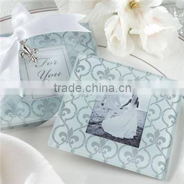Wholesale Ocean beach temed glass coaster, wedding favors blank glass coaster