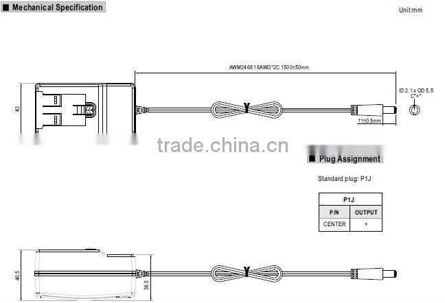 Meanwell 7.5v switching power supply/15 ~ 24W AC-DC Single Output Interchangeable Wall-mounted type