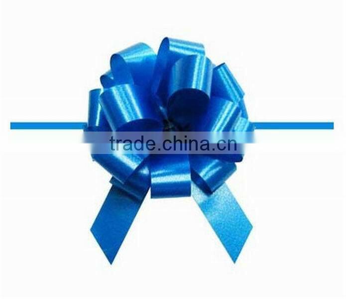 HOT SALE ! New Design Red / Green Metallic Poly Ribbon Decorative Pom Pom Pull Bow