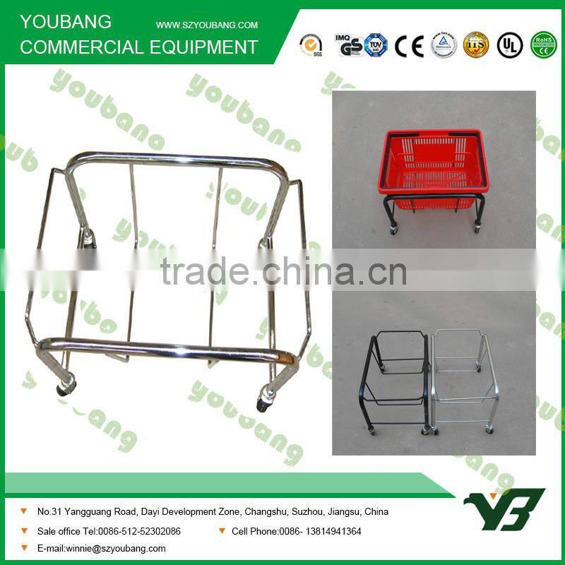 steel basket holder for supermarket