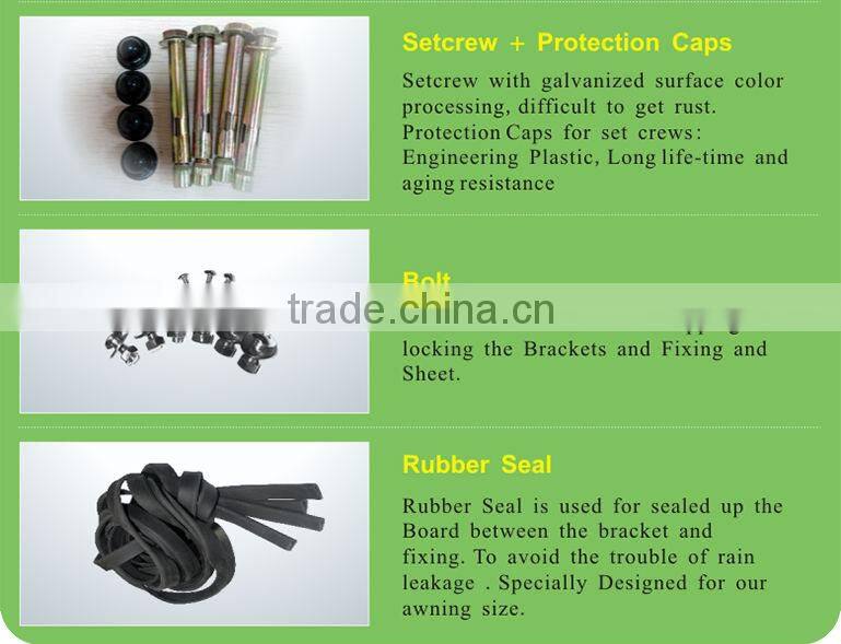 Outdoor canopy metal roof modern polycarbonate canopy Aluminum canopy with beautiful style for door and balcony