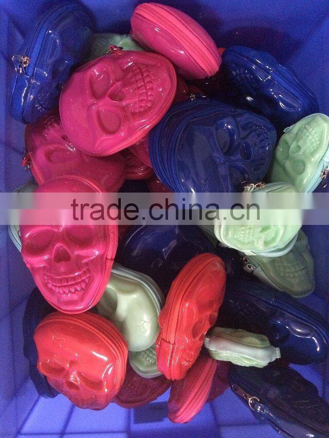 Silicone Smart Wallet PVC Promotion Gift Girls Fancy Bags, with metal strap and Rose Shaped