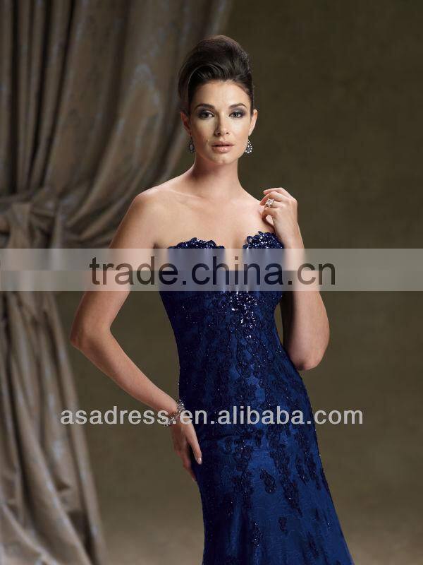 Two-Piece Lace Strapless Mermaid Dressa Adorned with Heavy Hand-Beads Mother of the Bride Lace Dresses with Jacket(MOMO-3024)