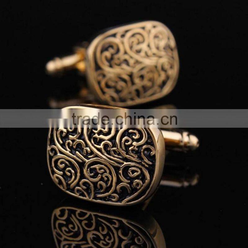 Silver Gold black painting Men's Cuff Links Wedding party antique Cufflinks for sale