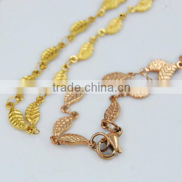 Variety color chain necklace stainless steel fake gold chains