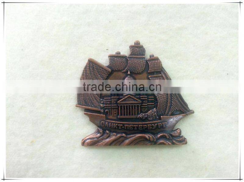 fashionable ship shape metal fridge magnet