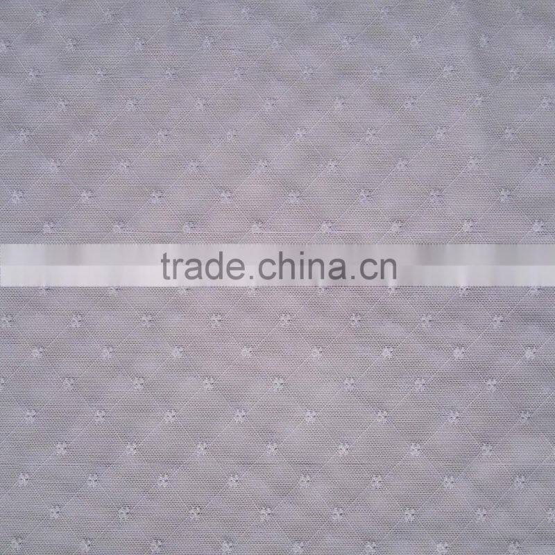 Warp knit lingerie use plaid pattern nylon spandex mesh jacquard fabric