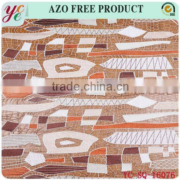 Irregular color block pattern hollow woven design water soluble fabric embroidery for woman