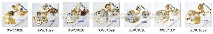 2016 wholesale natural shell stainless steel stylish fake gold jewelry set