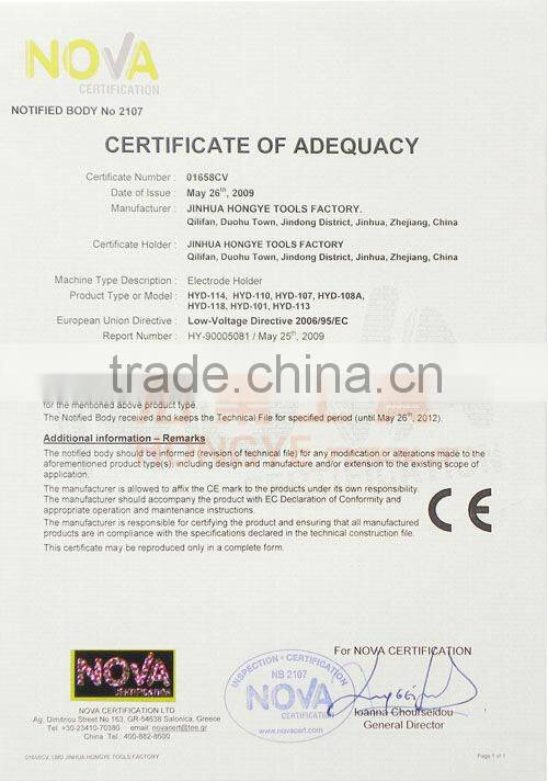 heavy duty CE approved Korean type welding electrode holders