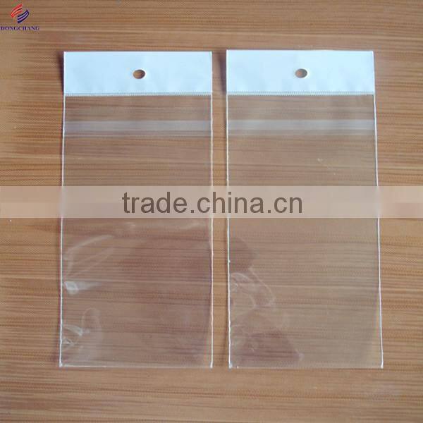 Clear opp plastic bag with header and adhesive flap