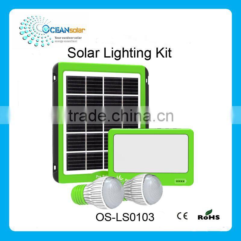 5W5V portable solar lighting kit with warning light easy using