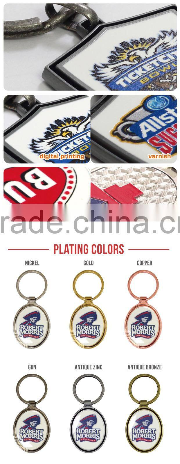 Delicate custom logo with digital printing key chain holder