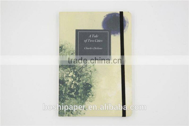 2015 high quality Printed PU softcover Elastic Band Journal notebook planner