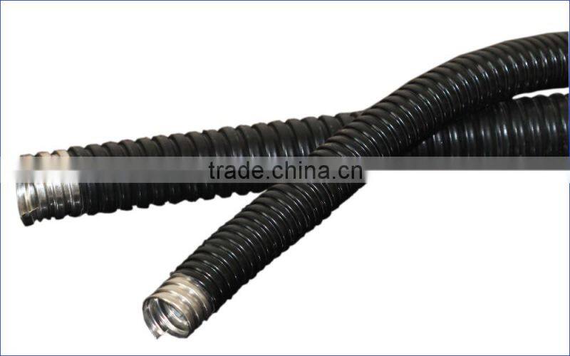 Black color PVC plastic coated metal flexible pipes