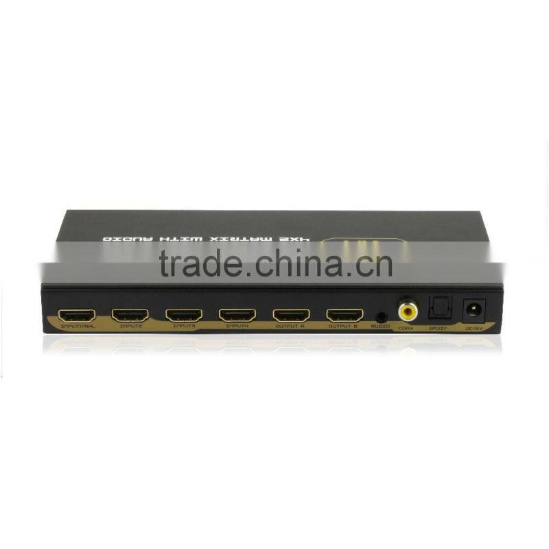 home theater sound system V1.4 4x2 hdmi matrix switcher with spdif optical output support full 3D for chromecast