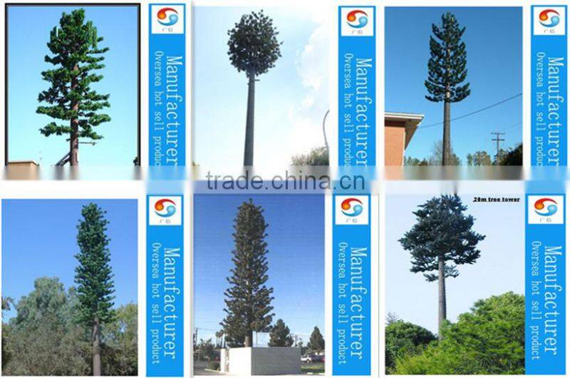 camouflaged pine tree cell phone tower for telecommunication
