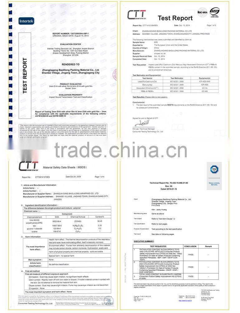 EVA with golden film