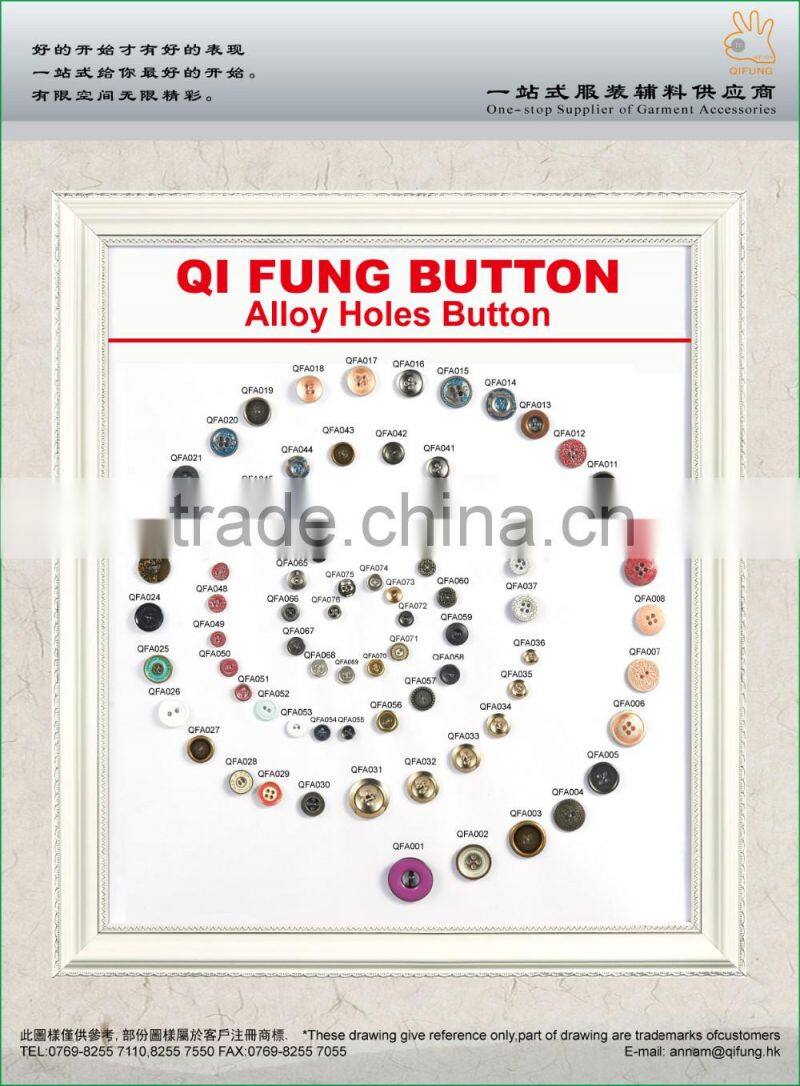 Hot Sell Metal Alloy Holes Button
