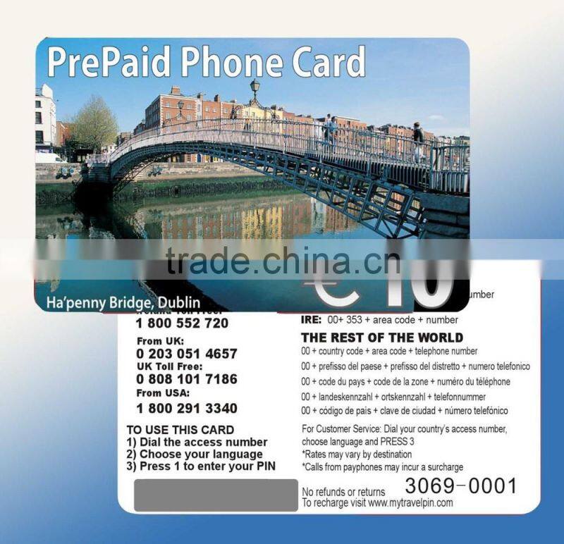 PVC Top up scratch card for mobile phone scratch card