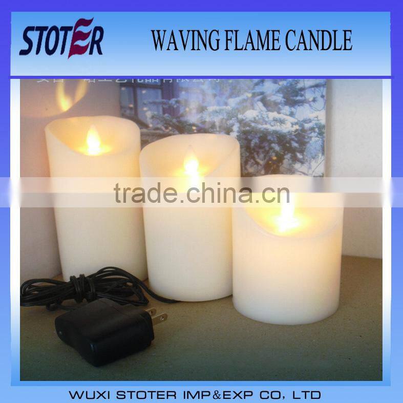Paraffin Wax Material and moving wick LED candle with timer