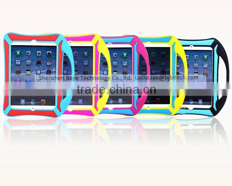 Kids Design with Handle Protective Silicone Rubber Tablet Case for iPad air 2