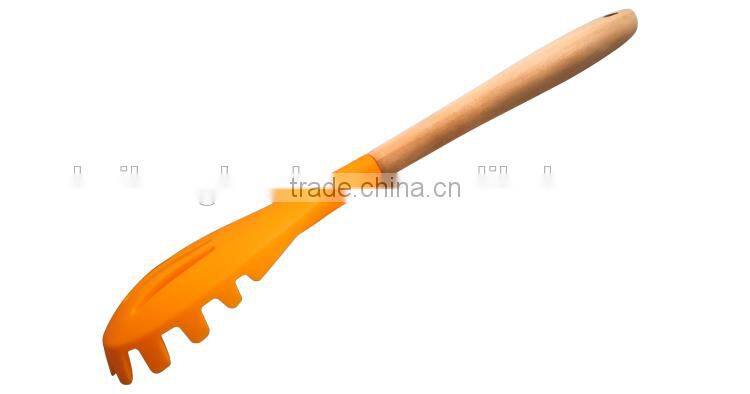 F01-5 Spaghetti scoop/spaghetti server/silicone utensils with wooden handle