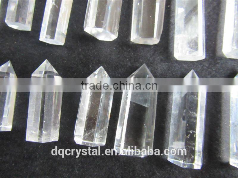 2015 factory direct natural rock clear quartz crystal prism wand,clear crystal point
